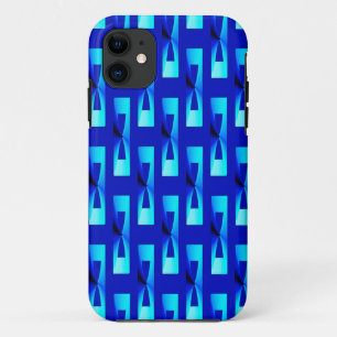 Art Deco Metallic Geometric - Cobalt Blue iPhone 11 Case