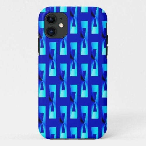 Art Deco Metallic Geometric _ Cobalt Blue iPhone 11 Case