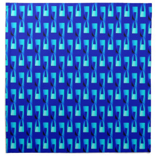 Art Deco Metallic Geometric - Cobalt Blue Cloth Napkin