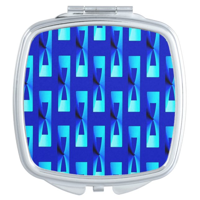 Art Deco Metallic Geometric - Cobalt Blue Compact Mirror (Front)
