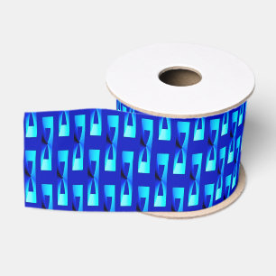 Art Deco Metallic Geometric - Cobalt Blue Grosgrain Ribbon