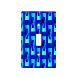 Art Deco Metallic Geometric - Cobalt Blue Light Switch Cover