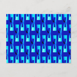 Art Deco Metallic Geometric - Cobalt Blue Postcard