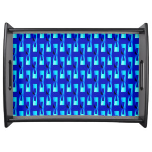 Art Deco Metallic Geometric - Cobalt Blue Serving Tray