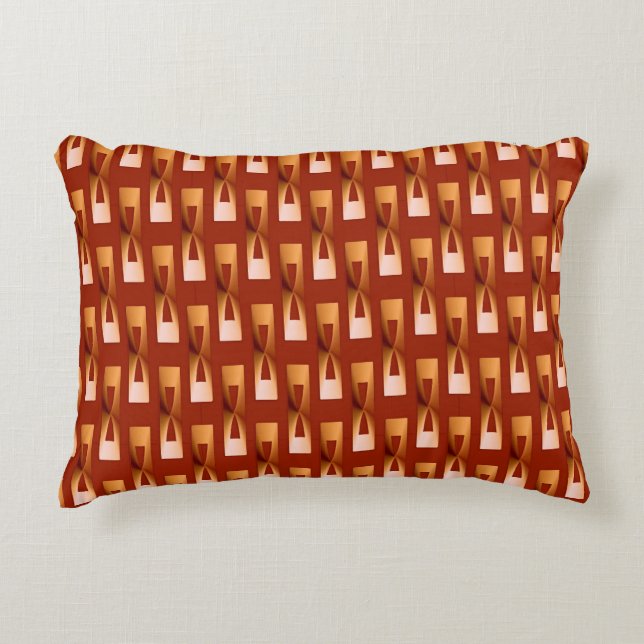 Art Deco Metallic Geometric - Copper and Rust Accent Pillow (Front)