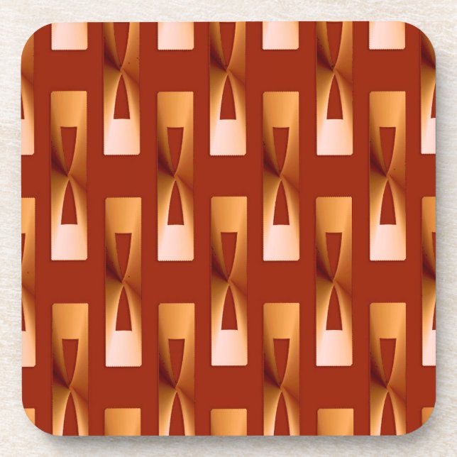 Art Deco Metallic Geometric - Copper and Rust Drink Coaster (Front)