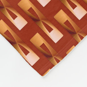 Art Deco Metallic Geometric - Copper and Rust Fleece Blanket