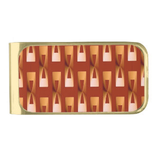 Art Deco Metallic Geometric - Copper and Rust Gold Finish Money Clip