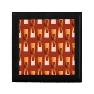 Art Deco Metallic Geometric - Copper and Rust Jewelry Box