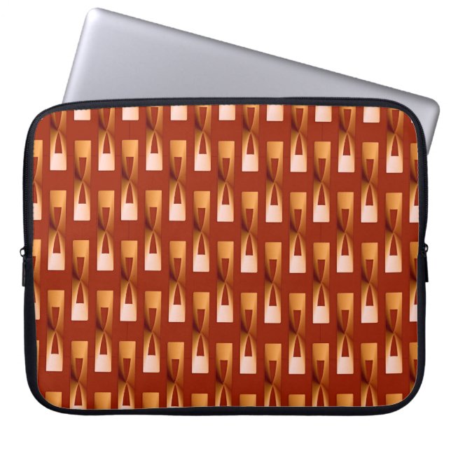 Art Deco Metallic Geometric - Copper and Rust Laptop Sleeve (Front)