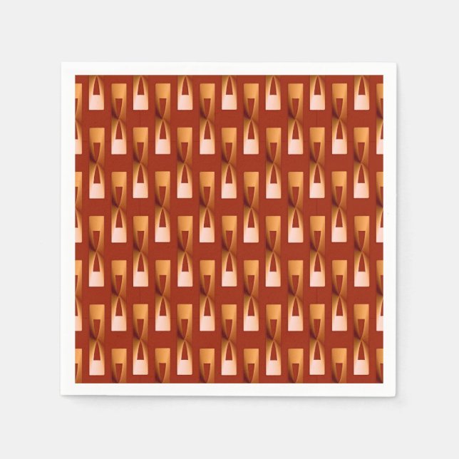 Art Deco Metallic Geometric - Copper and Rust Napkins (Front)