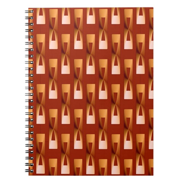 Art Deco Metallic Geometric - Copper and Rust Notebook (Front)