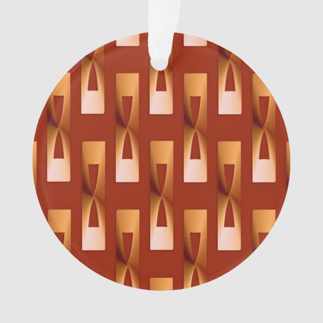 Art Deco Metallic Geometric - Copper and Rust Ornament (Front)