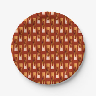 Art Deco Metallic Geometric - Copper and Rust Paper Plates