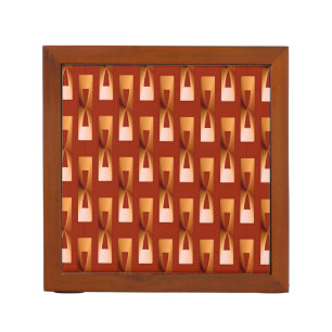 Art Deco Metallic Geometric - Copper and Rust Pencil/Pen Holder