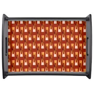 Art Deco Metallic Geometric - Copper and Rust Serving Tray