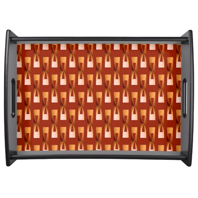 Art Deco Metallic Geometric - Copper and Rust Serving Tray (Front)