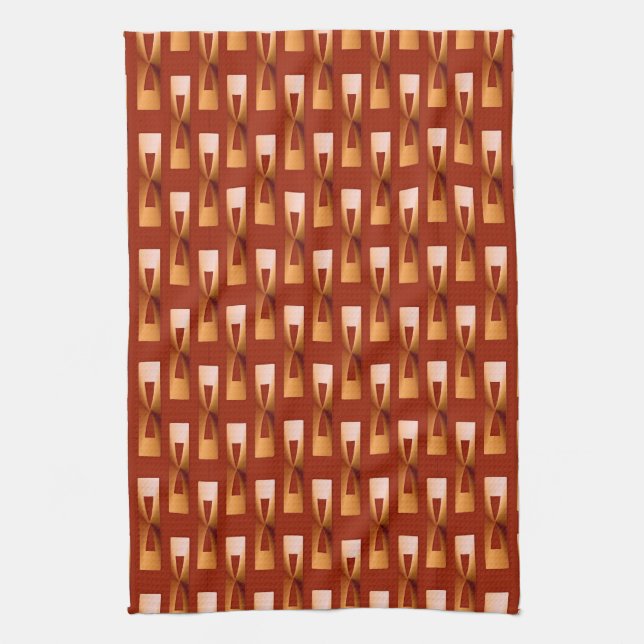 Art Deco Metallic Geometric - Copper and Rust Towel (Vertical)