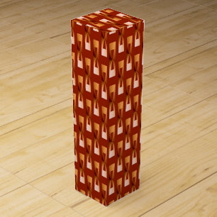 Art Deco Metallic Geometric - Copper and Rust Wine Gift Box