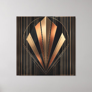 Art Deco Metallic Geometric Elegance Canvas Print