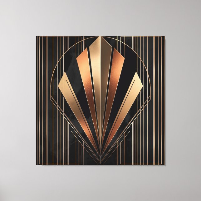 Art Deco Metallic Geometric Elegance Canvas Print (Front)