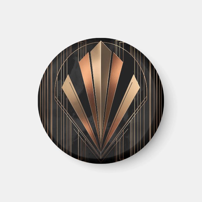 Art Deco Metallic Geometric Elegance Magnet (Front)