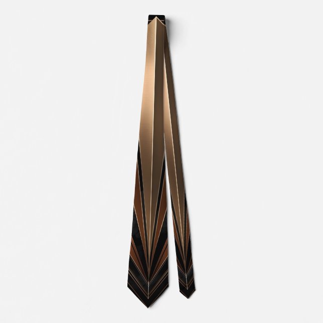 Art Deco Metallic Geometric Elegance Neck Tie (Front)