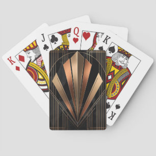Art Deco Metallic Geometric Elegance Poker Cards