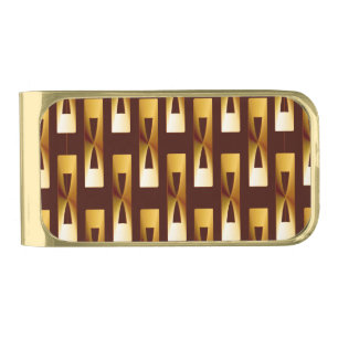 Art Deco Metallic Geometric - Gold and Chocolate Finish Money Clip