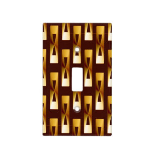 Art Deco Metallic Geometric - Gold and Chocolate Light Switch Cover