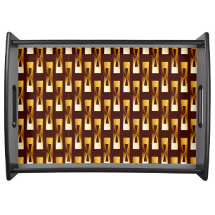 Art Deco Metallic Geometric - Gold and Chocolate Serving Tray