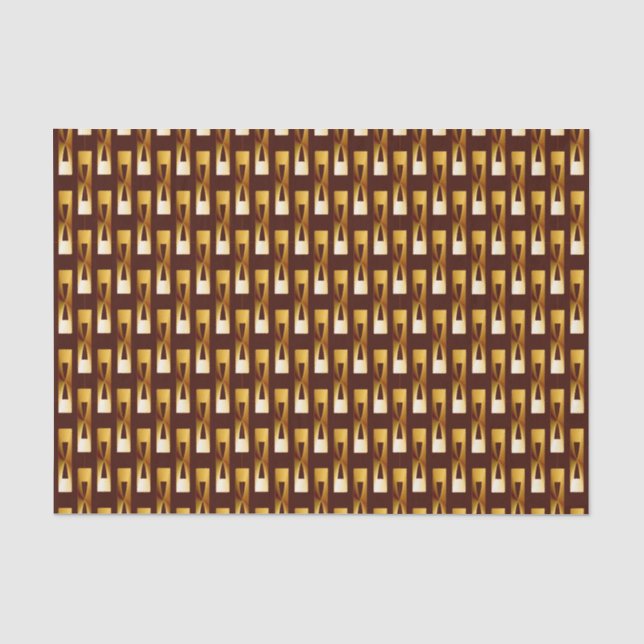 Art Deco Metallic Geometric - Gold and Chocolate Tissue Paper (Front)