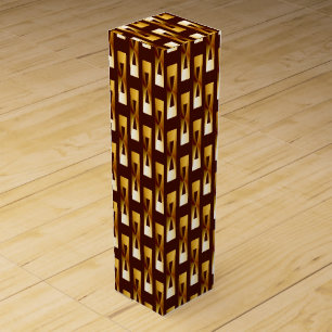 Art Deco Metallic Geometric - Gold and Chocolate Wine Gift Box