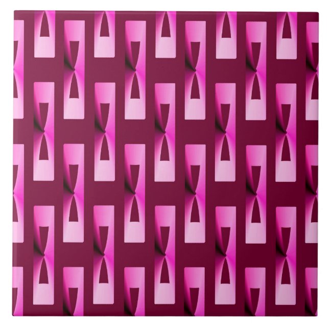 Art Deco Metallic Geometric - Orchid and Purple Tile (Front)