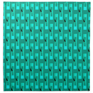 Art Deco Metallic Geometric - Peacock and Teal Cloth Napkin