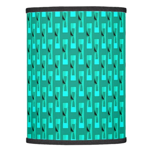 Art Deco Metallic Geometric - Peacock and Teal Lamp Shade (Front)