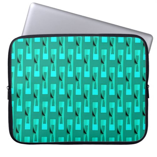 Art Deco Metallic Geometric _ Peacock and Teal Laptop Sleeve