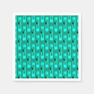 Art Deco Metallic Geometric - Peacock and Teal Paper Napkins