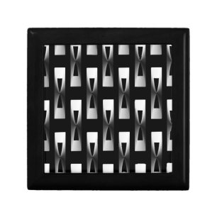 Art Deco Metallic Geometric - Silver and Black Jewelry Box