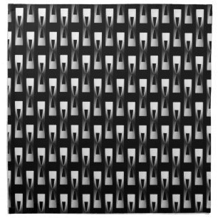 Art Deco Metallic Geometric - Silver and Black Napkin