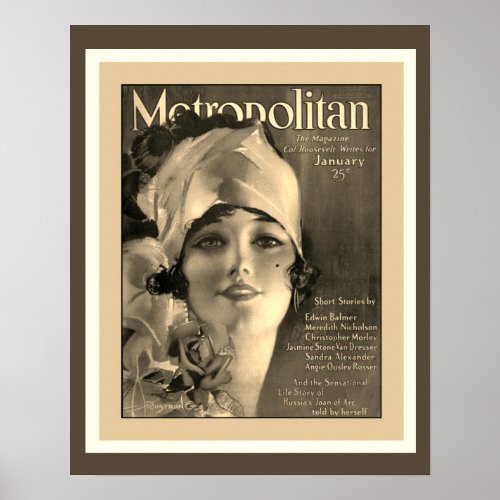  Art Deco Metropolitan Magazine 1920s Cover Poster