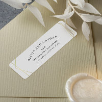 Art Deco Minimalist Gold Geometric Return Address