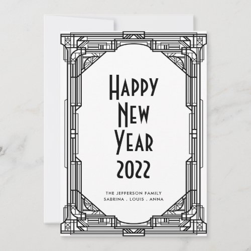 Art deco minimalist Happy New Years card