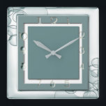 Art Deco Mint Square Wall Clock<br><div class="desc">Great clock design. You will love it like others. Be free to use this design for other product you like or to customize and add your text. Follow me for more. Thank you. Have a nice day.</div>