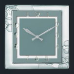 Art Deco Mint Square Wall Clock<br><div class="desc">Great clock design. You will love it like others. Be free to use this design for other product you like or to customize and add your text. Follow me for more. Thank you. Have a nice day.</div>
