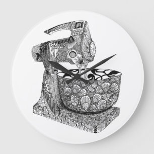 art deco mixer kitchen wall clock