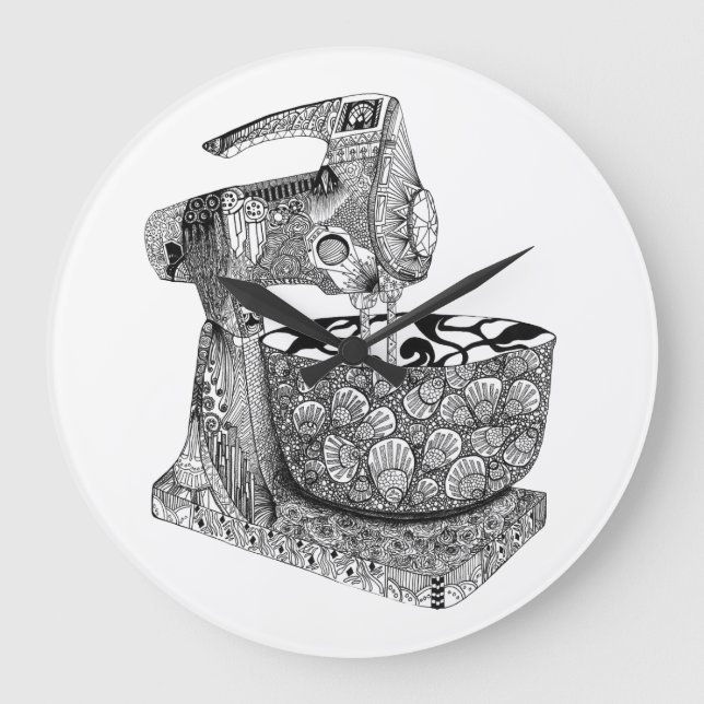 art deco mixer kitchen wall clock (Front)