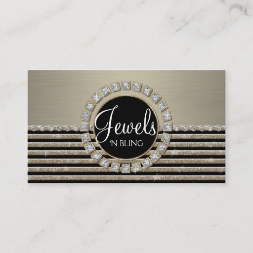 Customizable Art Deco Modern Horizontal Stripe Glitter Business Business Card