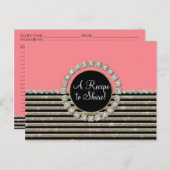 Art Deco Modern Horizontal Stripe Glitter Look Postcard (Front/Back)