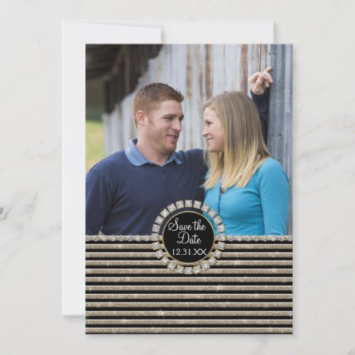 Art Deco Modern Horizontal Striped Wedding Sets Invitation